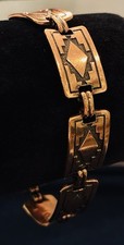 Fred Harvey Era Copper Bracelet Southwestern Style Aztec Engraving - Additional view 3