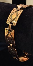 Fred Harvey Era Copper Bracelet Southwestern Style Aztec Engraving - Additional view 4