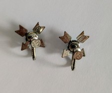 Sterling Silver Turquoise Native American Crossed Arrow Earrings Fred Harvey Era - Additional view 1