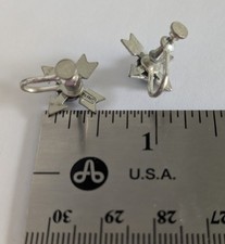 Sterling Silver Turquoise Native American Crossed Arrow Earrings Fred Harvey Era - Additional view 3