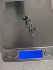 Sterling Silver Turquoise Native American Crossed Arrow Earrings Fred Harvey Era - Additional view 4