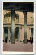 1920 Chicago Illinois Postcard Main Waiting Room Union Station Fred Harvey