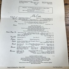 Santa Fe Railroad Dining Car Menu Super Chief Train Dinner Fred Harvey Railway - Additional view 5