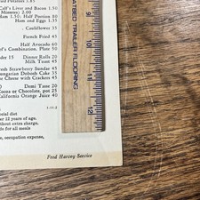 Santa Fe Railroad Dining Car Menu Super Chief Train Dinner Fred Harvey Railway - Additional view 7