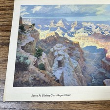 Railway Dining Car Menu Fred Harvey Santa Fe Railroad Super Chief Train Dinner - Additional view 1