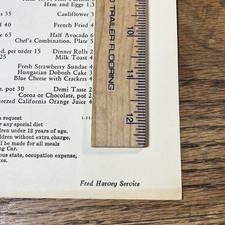 Railway Dining Car Menu Fred Harvey Santa Fe Railroad Super Chief Train Dinner - Additional view 7