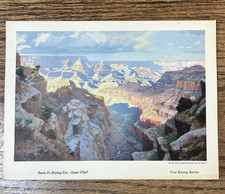 Railway Dining Car Menu Fred Harvey Santa Fe Railroad Super Chief Train Dinner