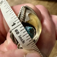 Vintage SS Diné Navajo Fred Harvey Era/Old Pawn Tourquoise Claw Ring - Additional view 5