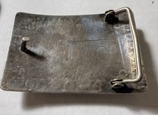 Vintage Southwestern Fred Harvey Style Silver Belt Buckle w/Green Stone 78.9 gms - Additional view 7