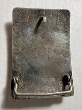 Vintage Southwestern Fred Harvey Style Silver Belt Buckle w/Green Stone 78.9 gms - Additional view 8