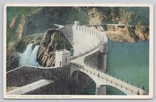 Vintage Fred Harvey Phostint Roosevelt Dam Phoenix Arizona Postcard 1922