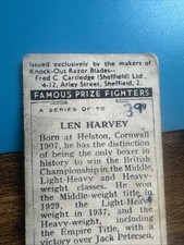 1938 Fred C. Cartledge Razors Famous Prize Fighters - Len Harvey #39 - Additional view 7