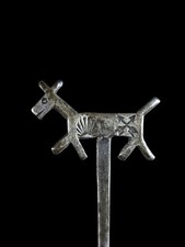 RARE VINTAGE NAVAJO FRED HARVEY ERA HORSE HOR D'OEUVRE STERLING SILVER SKEWER - Additional view 1