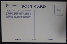 Gallup New Mexico Postcard Linen Fred Harvey El Navajo Hotel (20) - Additional view 1
