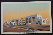Gallup New Mexico Postcard Linen Fred Harvey El Navajo Hotel (20)