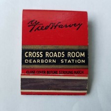 Rare Vintage Matchbook Fred Harvey Dearborn Station Tub15