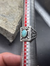 VTG Bell Trading Post Sterling Turquoise Thunderbird Ring - Fred Harvey Era 9.5 - Additional view 12