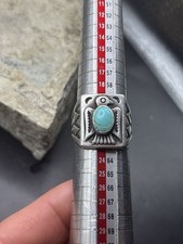 VTG Bell Trading Post Sterling Turquoise Thunderbird Ring - Fred Harvey Era 9.5 - Additional view 9