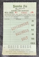 SANTA FE 1928 BKLT.  FRED HARVEY MEAL CHECK + ALVARADO HOTEL NEW MEXICO - Additional view 4