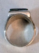 Vtg  MALACHITE AZURITE Fred Harvey SILVER Thunderbird Kachina RING UNISEX  - Additional view 5