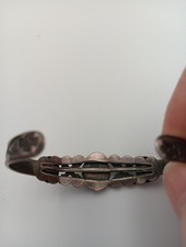 Fred Harvey Era Sterling Silver Navajo Green Turquoise Arrows Cuff Bracelet - Additional view 7