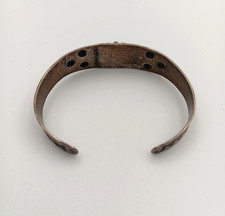 Fred Harvey Era Navajo Sterling Silver Turquoise Arrows Stamped Cuff Bracelet - Additional view 5