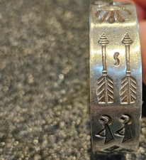 Early Antique Fred Harvey Era Navajo Sterling /Coin Silver Bracelet Whirling Log - Additional view 2
