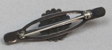 FRED HARVEY Era Navajo Hand Stamped Sterling Silver Domed Bar Brooch Pin - Additional view 2