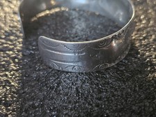 Antique Fred Harvey era Native American-style Silver Cuff Stamped Coin Bracelet - Additional view 9