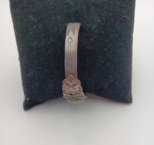 Fred Harvey Era Sterling Silver Navajo Green Turquoise Arrows Cuff Bracelet - Additional view 3