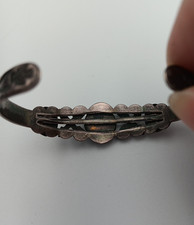 Fred Harvey Era Sterling Silver Navajo Green Turquoise Arrows Cuff Bracelet - Additional view 6