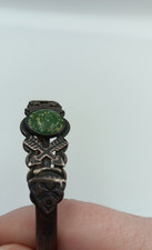 Fred Harvey Era Sterling Silver Navajo Green Turquoise Arrows Cuff Bracelet - Additional view 8