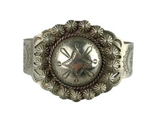 Vtg Fred Harvey Era Navajo Domed Thunderbird Morning Stars Cuff Bracelet - Additional view 1