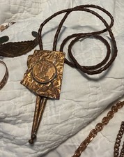 Vintage Southwestern Copper Jewelry Bennett Bolo Renoir Fred Harvey Bell Trading - Additional view 2