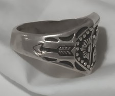 Vintage Antique Fred Harvey Era Sterling Silver Ring Sz 8.5 Jewelry - Additional view 2