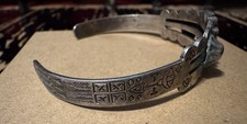 Antique Old Pawn Fred Harvey Era Sterling Silver Turquoise Cuff Bracelet Arrows - Additional view 2