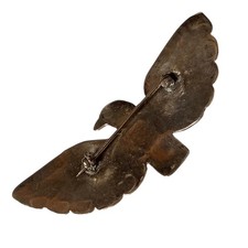 Historic Fred Harvey Thunderbird Navajo Sterling Silver Kingman Turquoise Brooch - Additional view 1