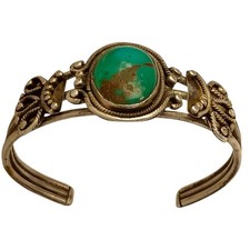 1930s Fred Harvey Era Royston Turquoise Sterling Silver Cuff Bracelet