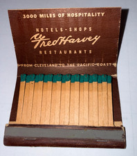 1950s Vintage Fred Harvey Hotels Shops Restaurants Matchbook Fully Intact Unused