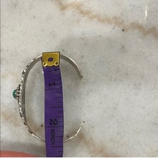 VTG Fred Harvey Sterling Silver Malachite Cuff Bracelet Signed GW Glen Willie - Additional view 3