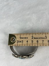 FRED HARVEY ERA BELL TRADING POST Nickel Silver Faux Turquoise Flower Cuff 31.9g - Additional view 18