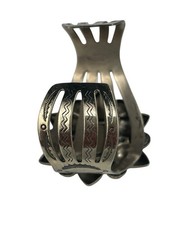 FRED HARVEY ERA BELL TRADING POST Nickel Silver Faux Turquoise Flower Cuff 31.9g - Additional view 9