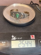 Native Navajo MAISELS Turquoise STERLING Bracelet-Fred Harvey Era 1930's VTG-25g - Additional view 11