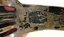 Native Navajo MAISELS Turquoise STERLING Bracelet-Fred Harvey Era 1930's VTG-25g - Additional view 4