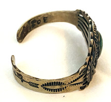 Native Navajo MAISELS Turquoise STERLING Bracelet-Fred Harvey Era 1930's VTG-25g - Additional view 5