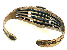 Native Navajo MAISELS Turquoise STERLING Bracelet-Fred Harvey Era 1930's VTG-25g - Additional view 6