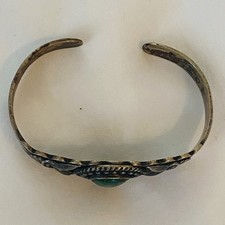 Native Navajo MAISELS Turquoise STERLING Bracelet-Fred Harvey Era 1930's VTG-25g - Additional view 7