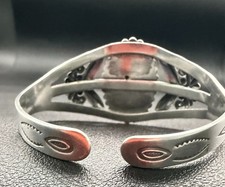 Fred Harvey Era Navajo Sterling Silver Turquoise Arrow Cuff Bracelet 22.8g Stamp - Additional view 5