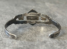 Vintage FRED HARVEY ERA Navajo Turquoise SNAKE stamped Sterling silver Bracelet - Additional view 6