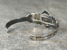 Vintage FRED HARVEY ERA Navajo Turquoise SNAKE stamped Sterling silver Bracelet - Additional view 7